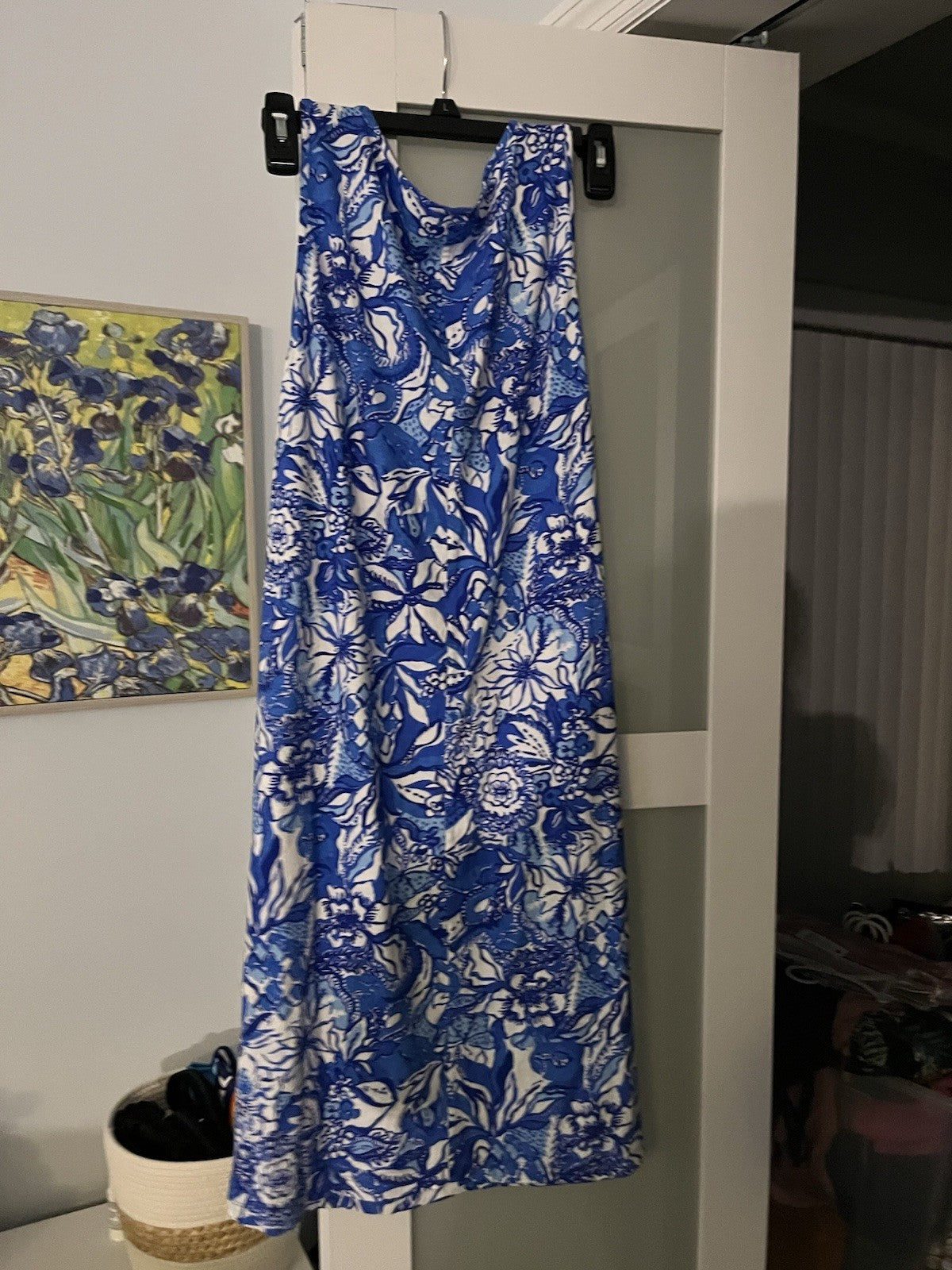 New Lilly Pulitzer Lela Henley Tank Dress Size Large Flocking Fabulous Blue Xl
