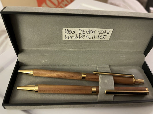 Red Cedar 24k Pen And Pencil Set