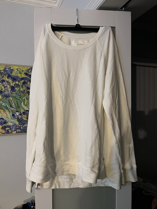 lilly pulitzer beach comber Luxletics Sz L Creme Sweatshirt