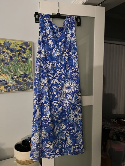 New Lilly Pulitzer Lela Henley Tank Dress Size Large Flocking Fabulous Blue Xl